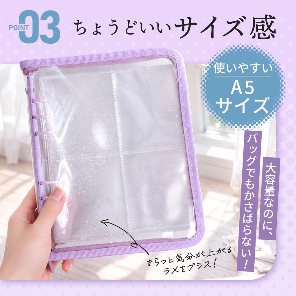 Trading Card File A5 21 Sheets 120 Perfect for Fan Sticker Photo 1 Pocket On Both The Place B 6-Hole Refill, (Holds Cards), Activities, Album, Album,