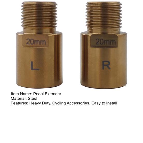 2Pcs Mountain Bicycle Pedal Extender 20MM Heavy Duty Steel MTB Road Bike Spindle Pedal Extension Shaft Spacer Adapter Cycling Accessories