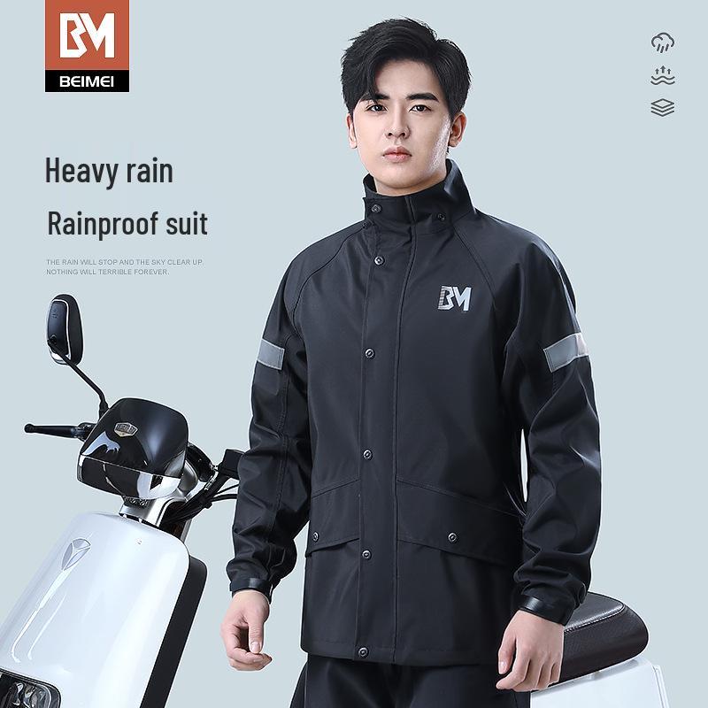Pánský nepromokavý reflexní motocyklový pláštěnkový set a kalhoty