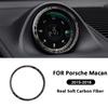 For Porsche Macan 2015-2018 Carbon Fiber Car Trument Panel Clock Display Panel Frame Interior Decoration Sticker Accessories