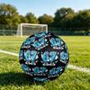 1 vnt. Mėlynas skaičių linksmybių temos futbolo kamuolys, 5 dydžio, lengvas PVC, lauko treniruočių futbolo kamuolys,Dovana c6553