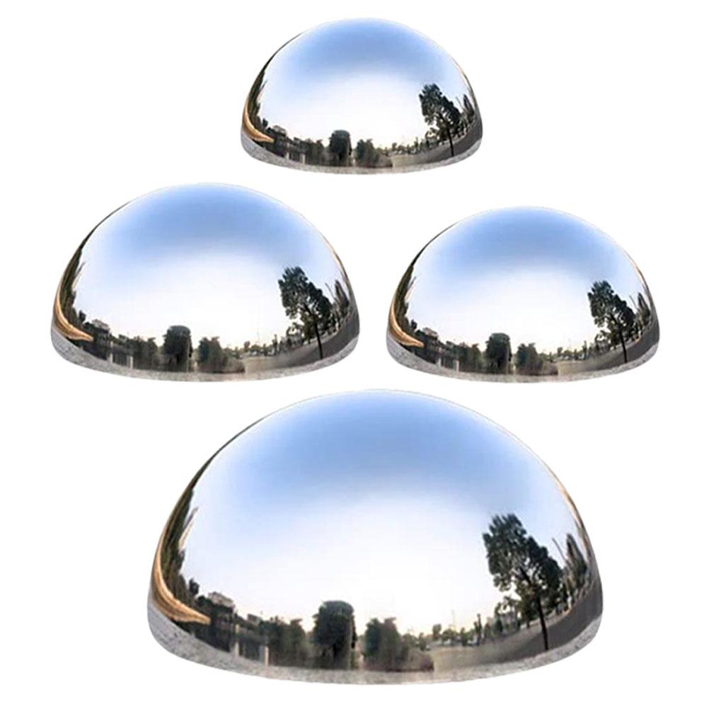 

4 Pcs Lawn Reflective Ball Stainless Steel Ground Decoration Set Mirror Spheres Earth Gazing Balls Hemisphere 15x15cm серебряный