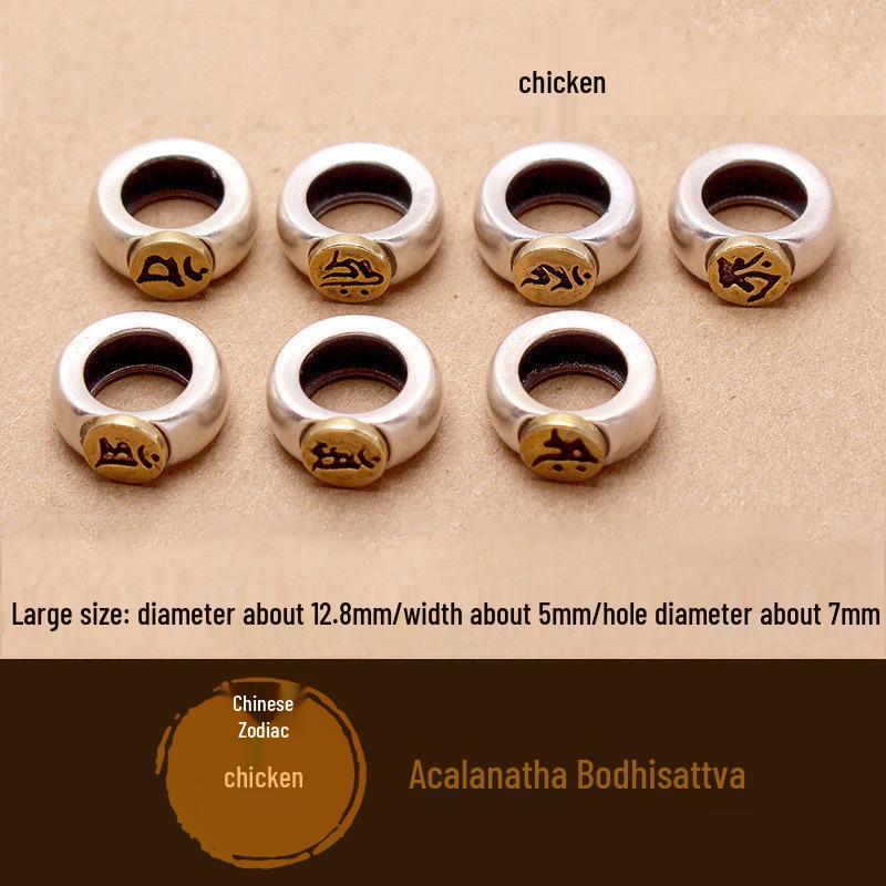 Twelve Zodiac Sanskrit Bracelet with Eight Guardian Deities Runes - Beaded Hand String Ornaments.