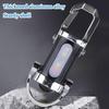 Mini Multi-functional Bright Rechargeable LED Flashlight Keychain Portable Waterproof Camping Pocket Lamp Keyring Hanging Light