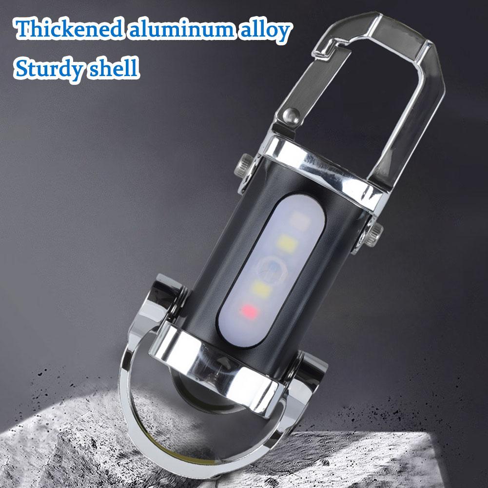 Mini Multi-functional Bright Rechargeable LED Flashlight Keychain Portable Waterproof Camping Pocket Lamp Keyring Hanging Light
