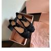 Sheepskin version~ soft-soled one-word leather ballet shoes women's bow round head flat-soled single shoes Mary Jane ladyshoes