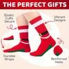 high quality1 Pair Men's Christmas Elf & Santa Leg Warmers - Red & Green Festive Matching Hat-Like Design, - Hand Washable - Funny Novelty Party