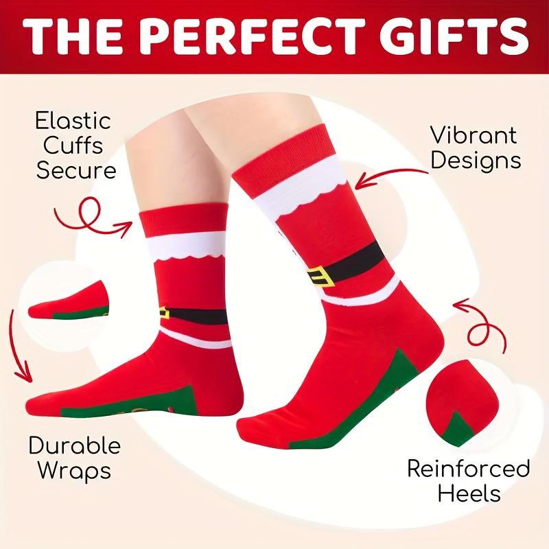 high quality1 Pair Men's Christmas Elf & Santa Leg Warmers - Red & Green Festive Matching Hat-Like Design, - Hand Washable - Funny Novelty Party