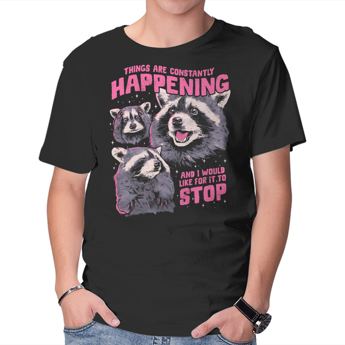 Unisex Crew Neck T-Shirt Things Are Constantly Happening Graphic Short Sleeve Casual Tee XXL