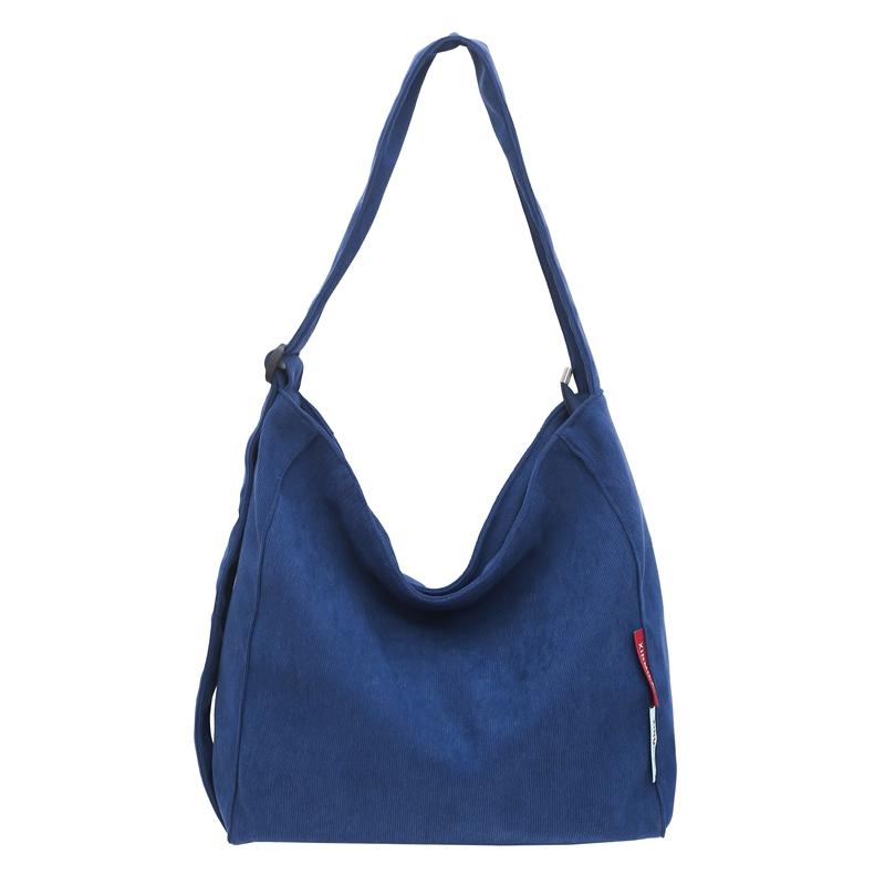 

Сумка через плечо женская большая вместительная холщовая сумка студенческая сумка для поездок на работу синий