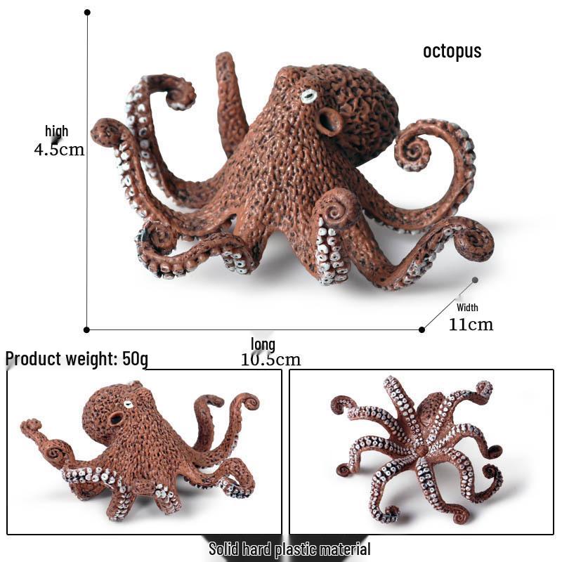 Marine Life Toy Set: Squid, Octopus & Jellyfish Figurines for Kids