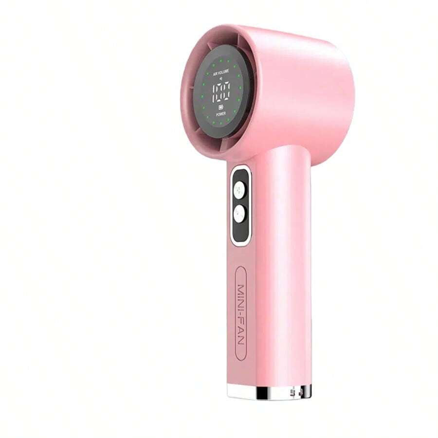 Portable Handheld Bladeless Fan With LED Display Rechargeable USB Personal Fan For Travel Outdoor 100V-240V US Plug