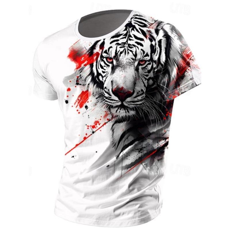 Summer Daily Casual Men's Loose-fitting Top 3D Wave Print Men's
