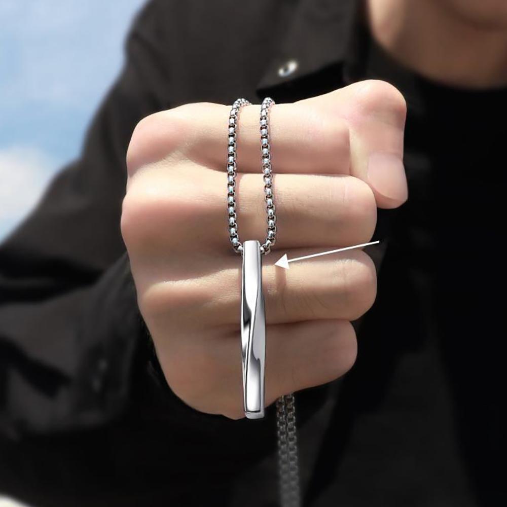 Hop Minimalist Men Zinc Zinc Alloy Punk Boys Pendant Necklace Spiral Necklace Clavicle Chain Fashion Jewelry