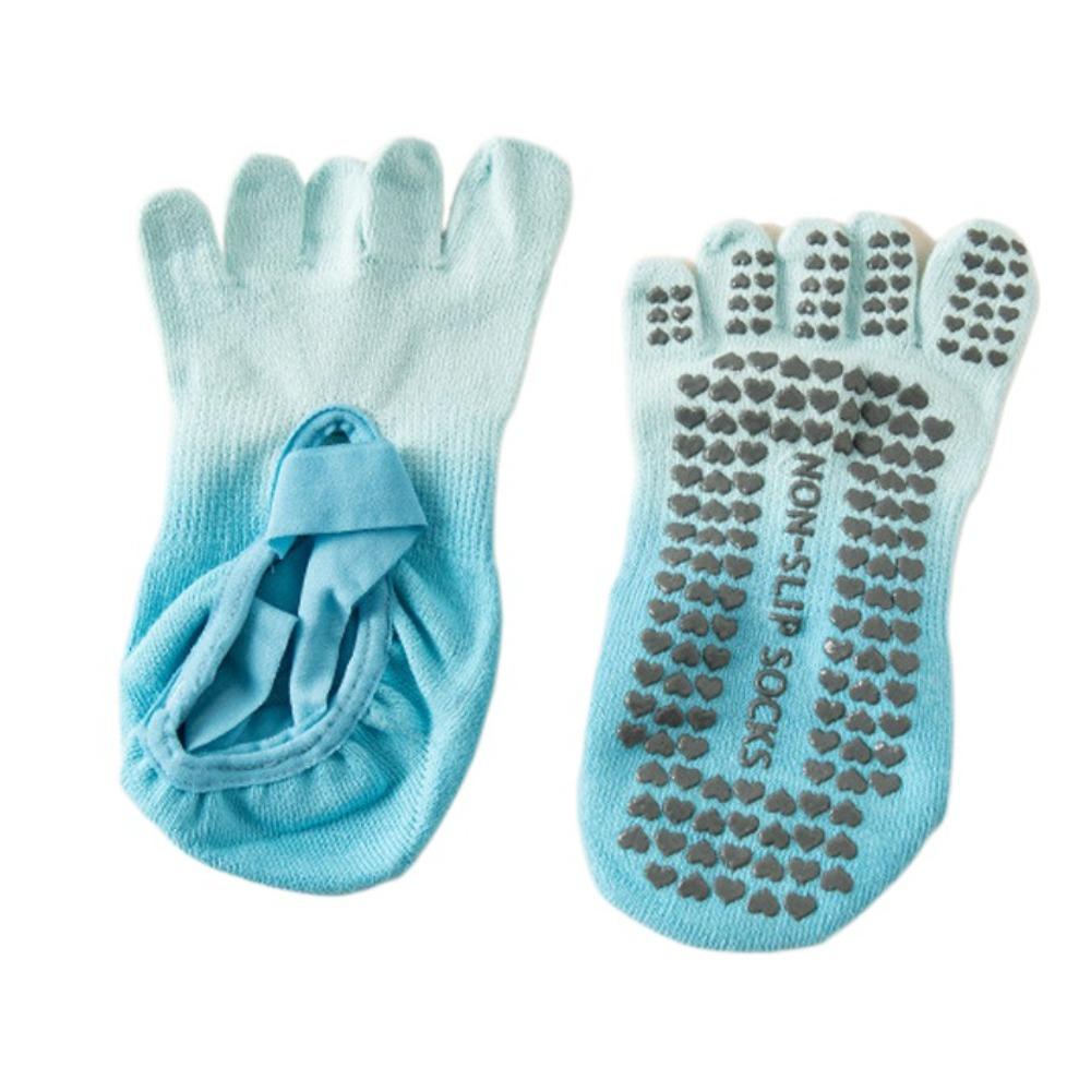 1 Paar Rutschfeste Zehensocken für Yoga mit Überkreuzband Fünf-Zehen-Sportsocken Tanz