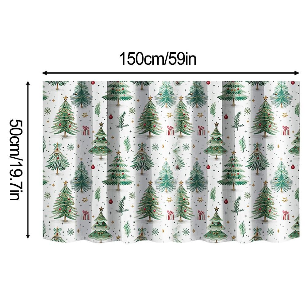 

Прозрачный дизайн с печатью, затемняющая перегородка, рождественская короткая занавеска W: 150*L:50