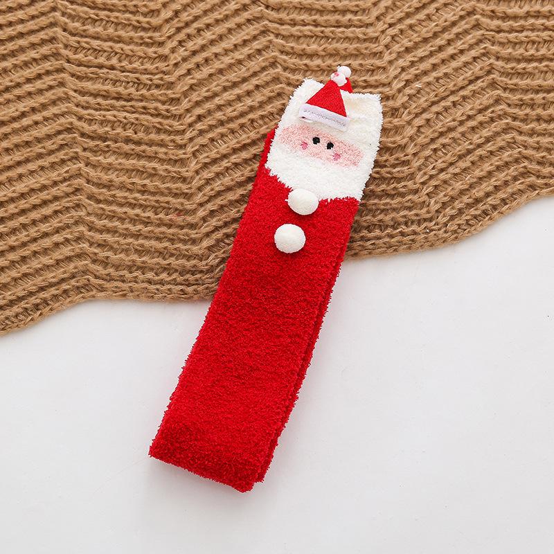 Socks Women'S Japanese Cartoon Animation Women'S Sleep Socks Coral Fleece Socks Thickened Warm Knee Socks Christmas Socks Wholesale