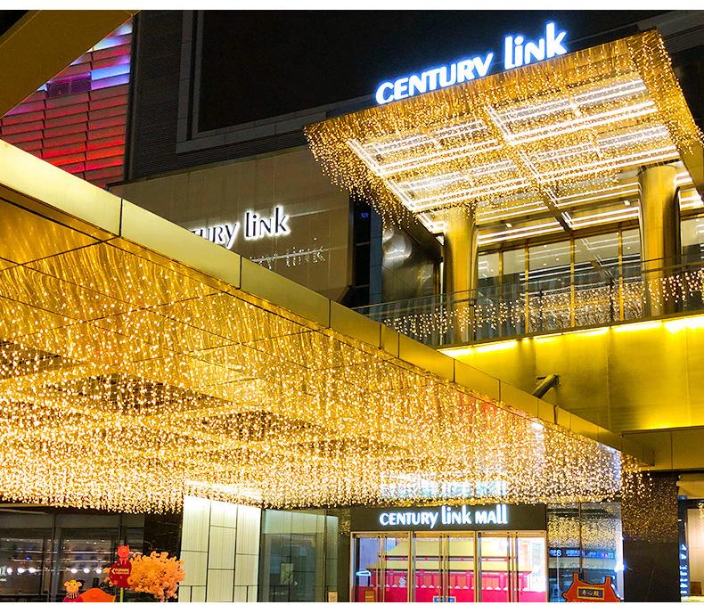 Outdoor Waterproof LED Starry Icicle Fairy String Lights - Holiday Flashing Curtain Decoration