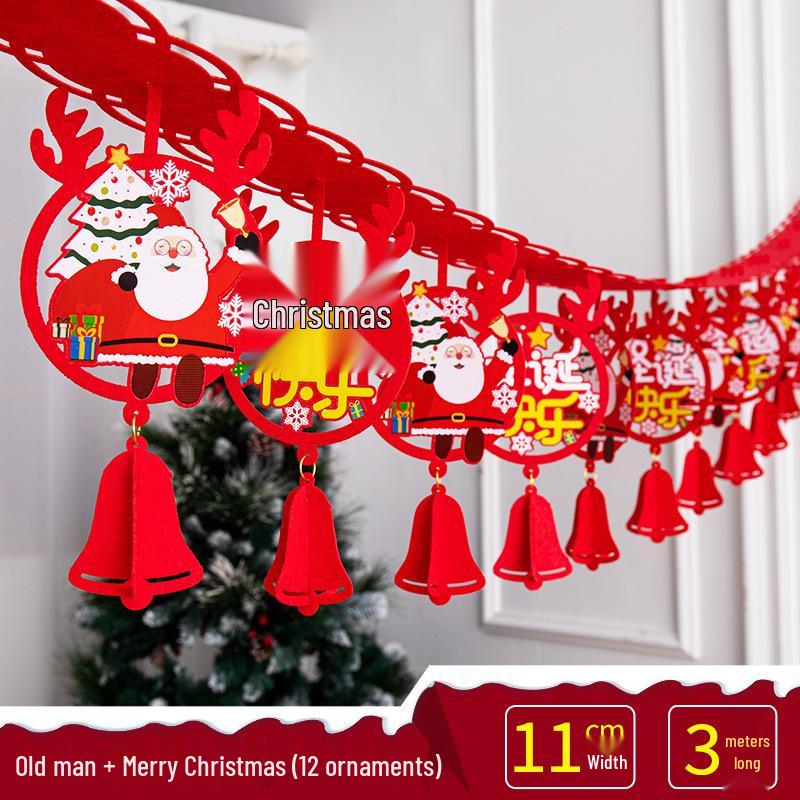 Christmas Decorations: Pull Flags, Tassel Pendants, and Ornaments for Indoor and Window Displays