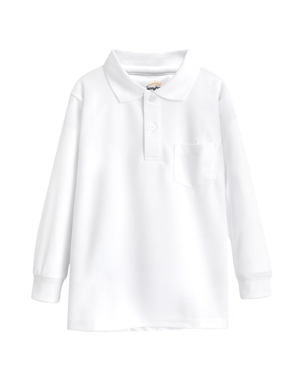 

Sunny Hug Long Sleeve Polo Shirt for Elementary School School Polo 1 Kids, White, Students, Shirt, Piece/150
