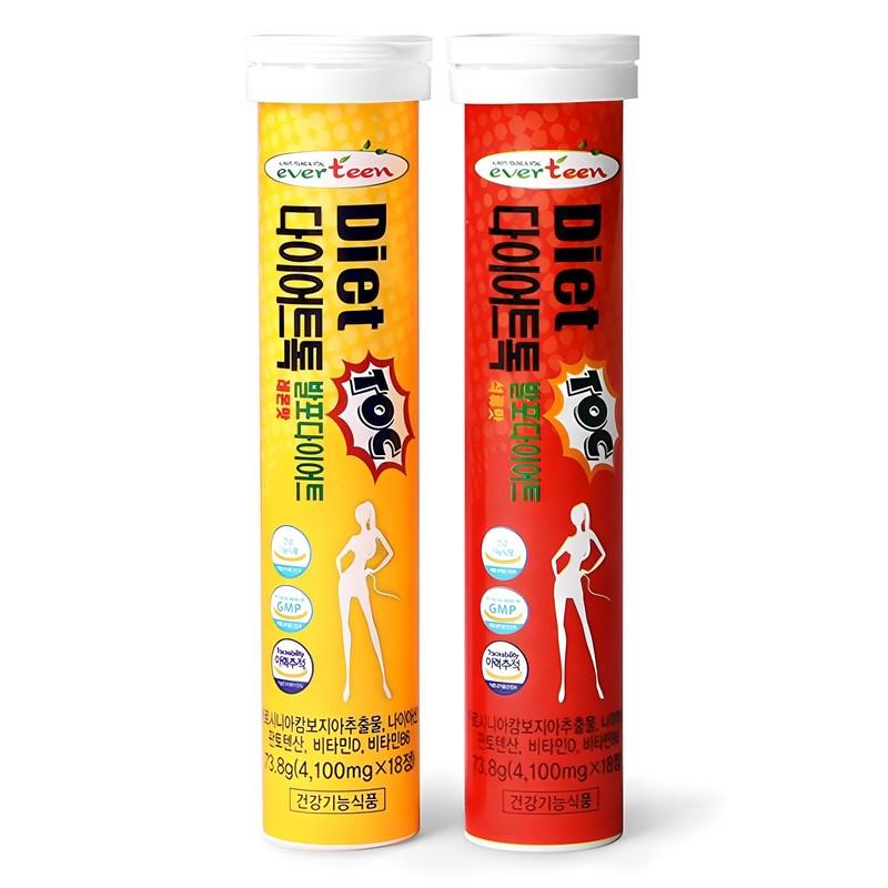 Everteen Diet Talk Foam Diet Garnicia Lemon Flavor + Pomegranate Flavor, 1 Set