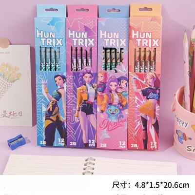 KPop 12 Pezzi/Set Demon Hunters 2B Matite di Legno Serie Anime Matita Cancelleria Strumenti per Scrittura Schizzo Disegno Regali Forniture per Ufficio