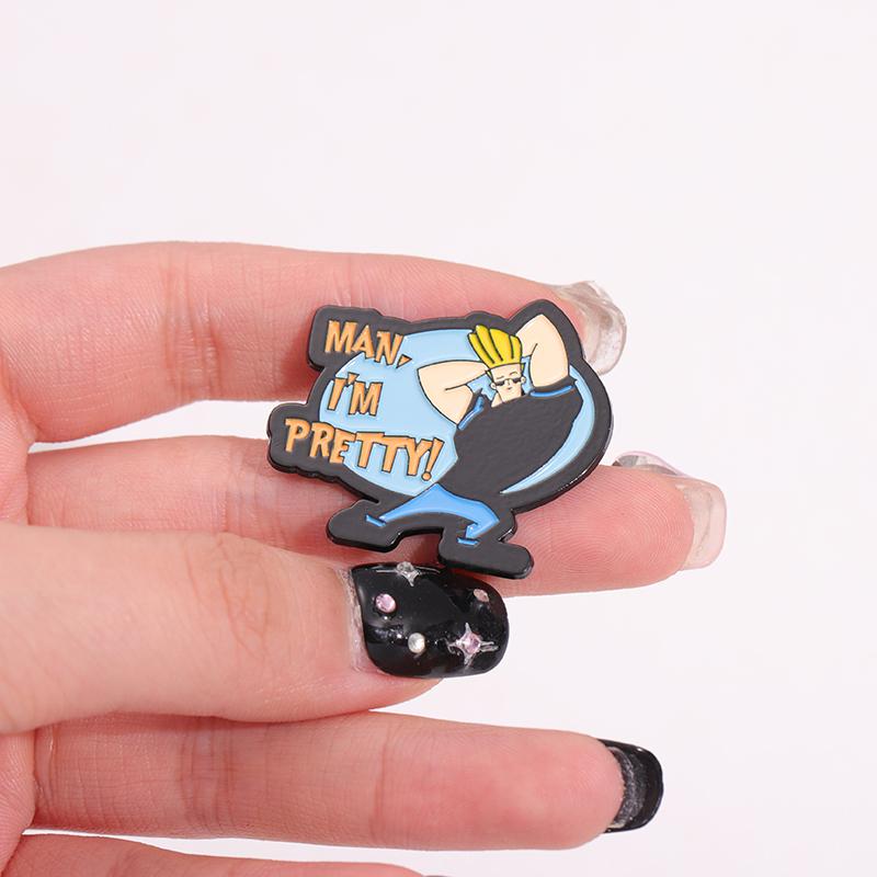 MAN I'M PRETTY! Enamel Pins Custom Keep Sports Fitness Brooches Lapel Badges Punk Gothic Jewelry Gift for Friends