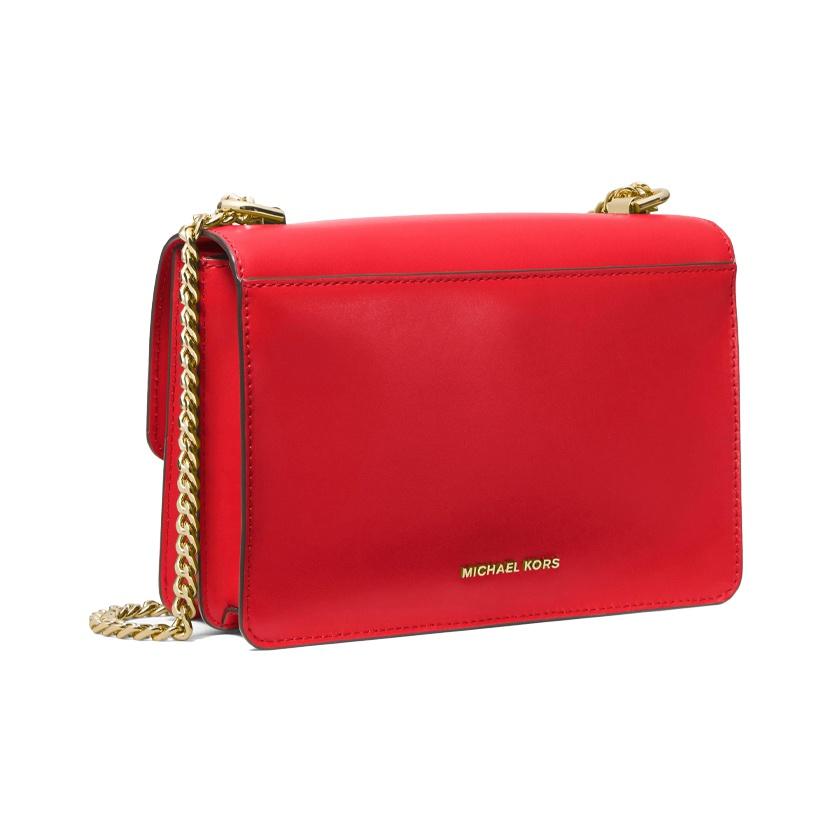 Michael Kors Jade Flap Chain Solid Color Minimalist Leather Shoulder Bag Women Shoulder Bag Red 30S9GJ4L9L683