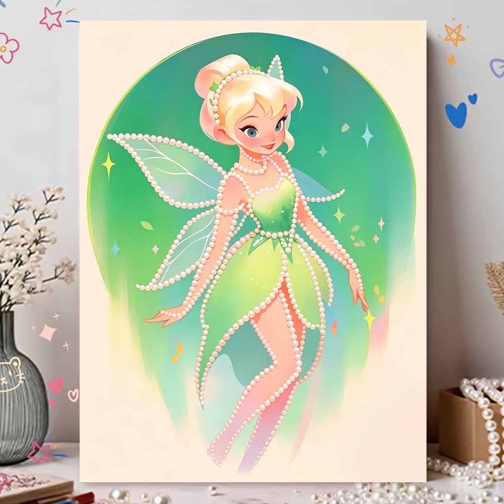 Disney Pittura di Perle Peter Pan Campanellino 5D Fai da Te Artigianato con Quadri di Perle per Adulti/Principianti Idee Regalo Decorazioni per la Casa