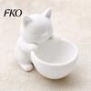 Artistic Plant Pot 3D Printed Cat Ornament, Shape Pot, Office Desk Stable Ceramic Holder, Matte Frosted Surface Container for Home Decor Bay Window