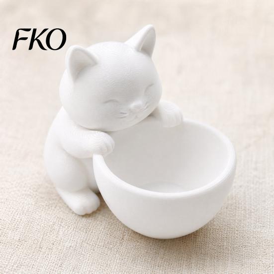 Artistic Plant Pot 3D Printed Cat Ornament, Shape Pot, Office Desk Stable Ceramic Holder, Matte Frosted Surface Container for Home Decor Bay Window