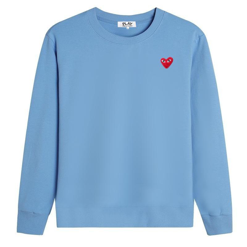 Přeshraniční japonská trendy značka Vyšívaná červená srdce Čistá bavlna Dlouhý rukáv Mikina - Unisex.