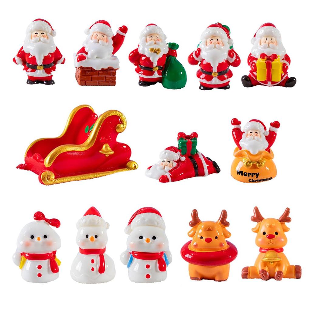 iikuru 13-Piece Christmas Ornament Set, Miniature Objects, Santa Claus Ornaments