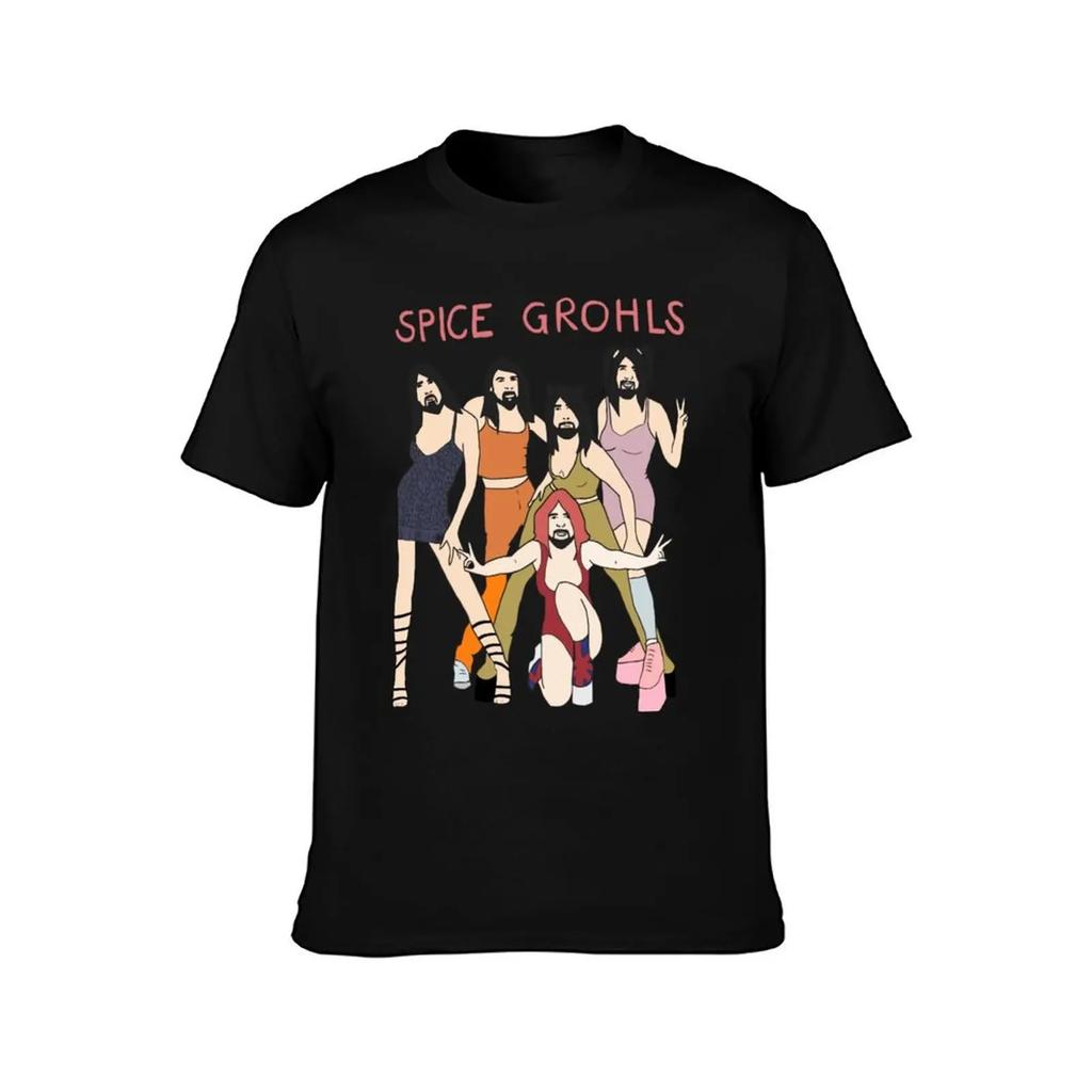 Spice Grohls T-Shirt Vintage Anime Shirt Boys Animal Print Plus Size Tops Rapper Graphic Tees Mens T Shirt Graphic