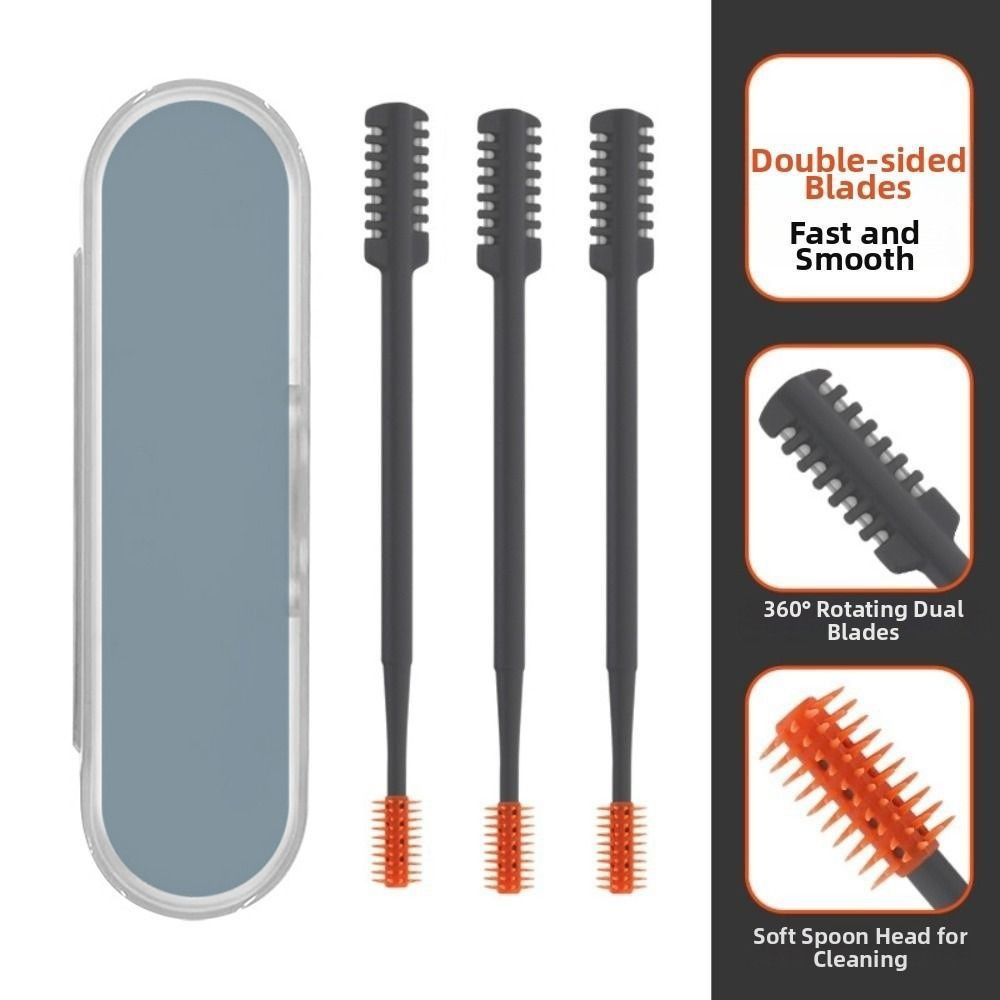3Pcs/Set 360° Rotating Nose Hair Trimmer Washable Hair Removal Tool Nose Hair Clippers  Women Men