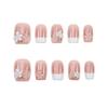 Handmade Blush Pink Floral Nail Stickers – Versatile False Nails for Whiter, Elegant Look