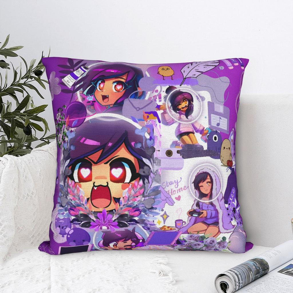 Colorful Aphmau Bright Scene Shot Pillow Cover Comfy Cushion Cover Cute Funny Pillow Case For Sofa Home Decoration