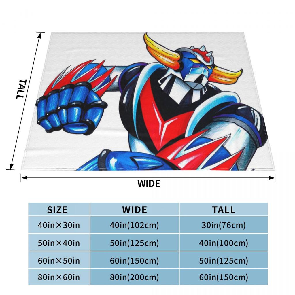 UFO Robot Goldorak Grendizer Anime Mechanical Warrior Blankets Flannel Throw Blanket Plush for Bed Living Room Travel Home Couch