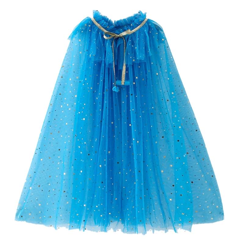 Colourful Princess Cape Cloaks for Little Girls Christmas Halloween Custome Cosplay Party Dress Shiny Sequin Shawl