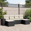 VidaXL Garden Lounge Set with Cushions 6 Pcs, Patio Sofas, Patio Furniture Set, Outdoor Furniture, Black 3255253