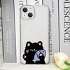 Funda de Teléfono Pareja Gato Pez Dibujo Animado Divertido para IPhone 16 15 14 11 12 13 Pro Max 7 8 Plus Mini XS XR Transparente Blanda Fundas