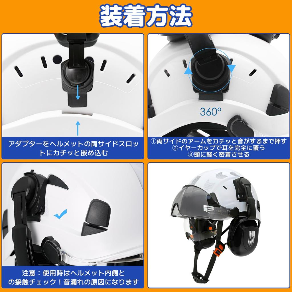 PerldVerge für Bau Lärmdichte Ohrschützer SNR NRR Sicherheit Lärm Tinnitus-Prävention Helm-montierte Kapselgehörschützer, Stoßfest, Verstellbar,