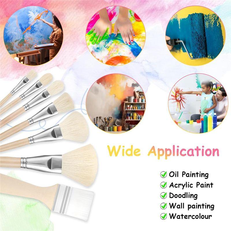 A60Z7 Piece Acrylic Painting Mop Brush Set, Acrylic Paint Brush Set For Acrylic Watercolor Oil Painting Wall Paintingmay