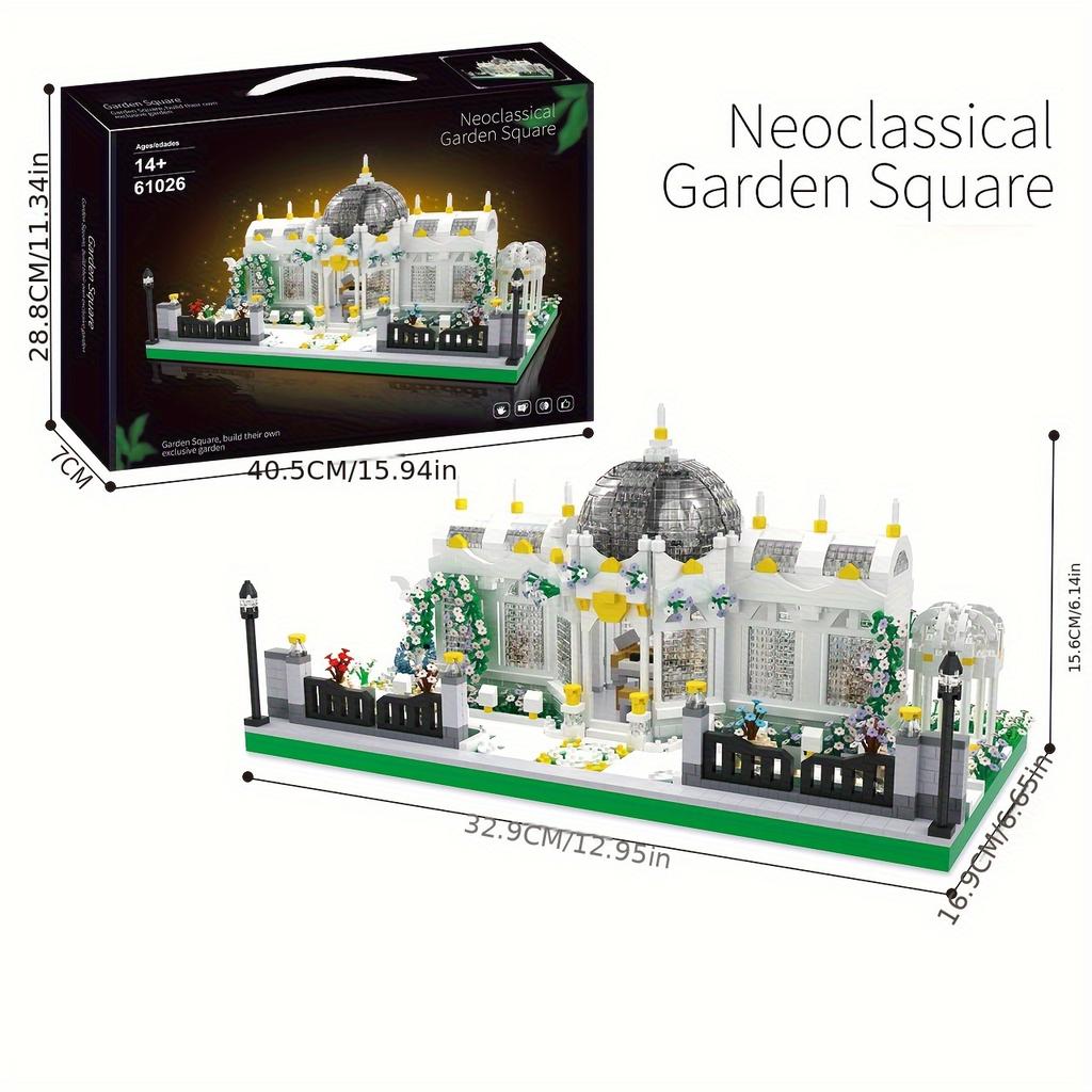 3688 Pieces Garden Square Building, Micro-Particle Building Block Model, Stem Educational Toys, Puzzle Toys 3D Stereo Puzzle Abs