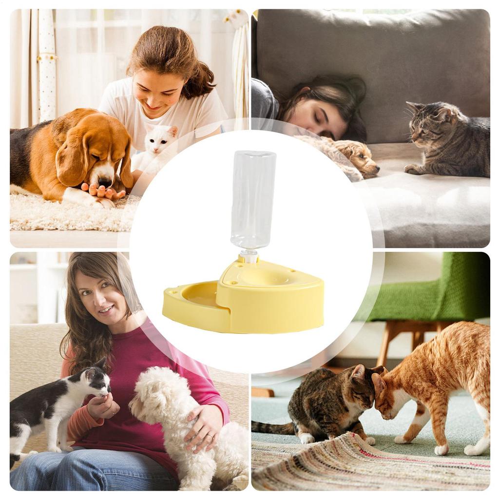 Dog Food And Water Bowl Automatic 500ml Pet Feeder Puppy Feeding Dispenser For Balcony Apartment Indoor Outdoor Winter Home