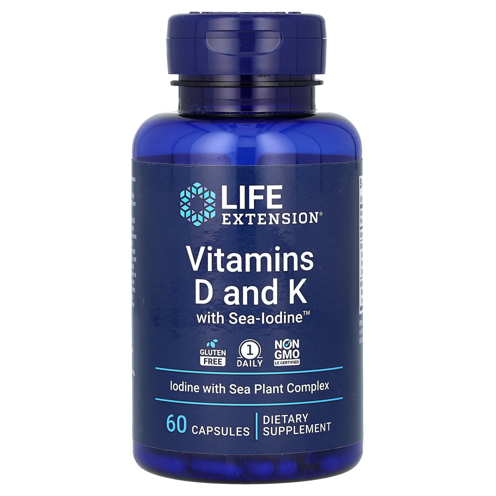 

Vitamin D & K with Sea Iodine, 60 Capsules