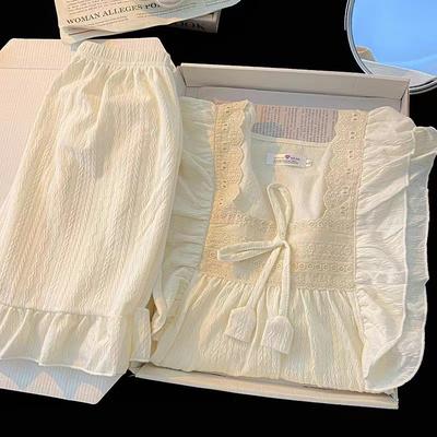 Damen Sommer Neue Spitze Pyjamas Weibliche Japanische Kurzarm Shorts Dünne Abschnitt Von Homewear Süße Anzug Weibliche