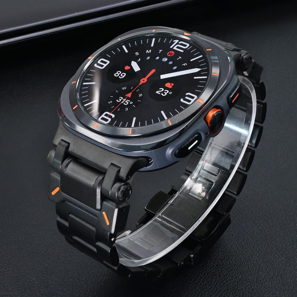 Titanium Luxury Bracelet for Samsung Galaxy Ultra Watch 47mm Metal Band for Galaxy WATCH Ultra 316L Stainless Steel Buckle Strap