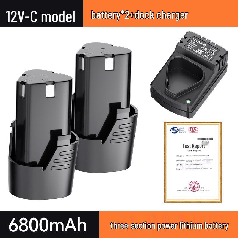 12V Cordless Drill with Lithium Battery Charger, Pistol Grip, and 16.8V/18V Battery for Rotary and Screwdriver Tasks