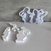 Bunny Mold Silicone Family Rabbit Figurine Mould Rabbit Silicone Mold For Spring Holiday Home Decoration Arts Crafts Gypsum